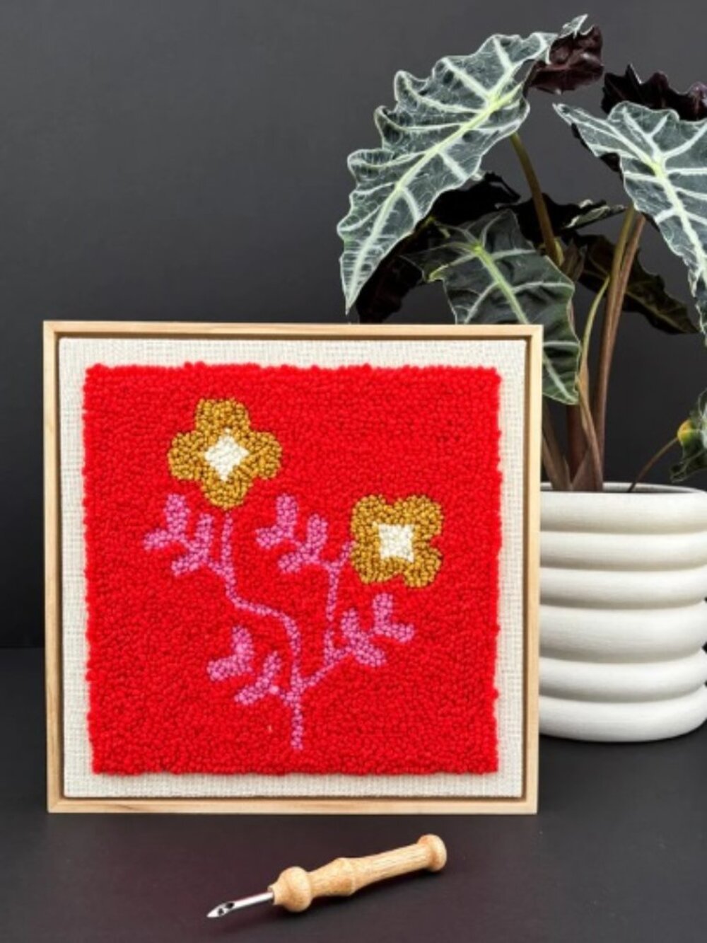 Urban Acres Blossom Punch Needle Kit NEW Red Pink Yellow Mod DIY Crafts Tufting